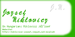 jozsef miklovicz business card